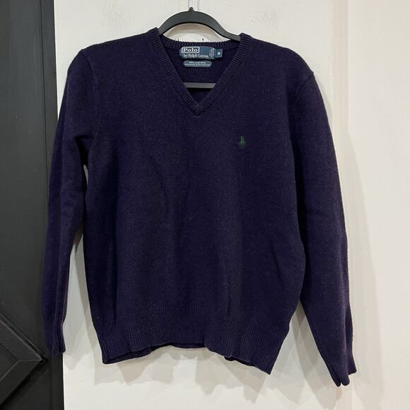 Polo by Ralph Lauren Other - Polo by Ralph Lauren Lambs Wool Sweater Purple V Neck Size Medium